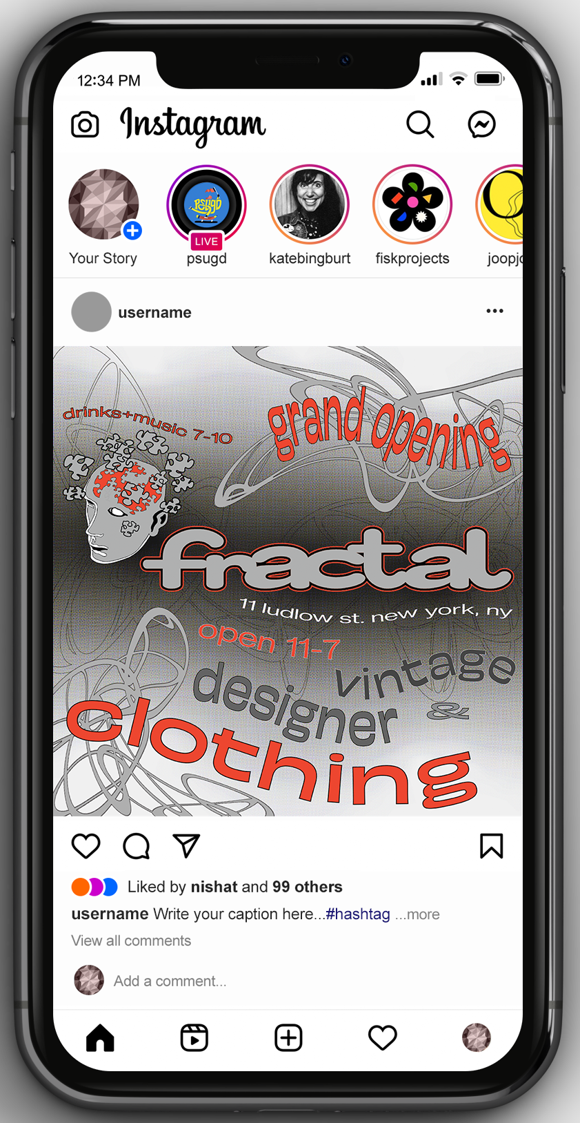 Fractal Instagram post mockup
